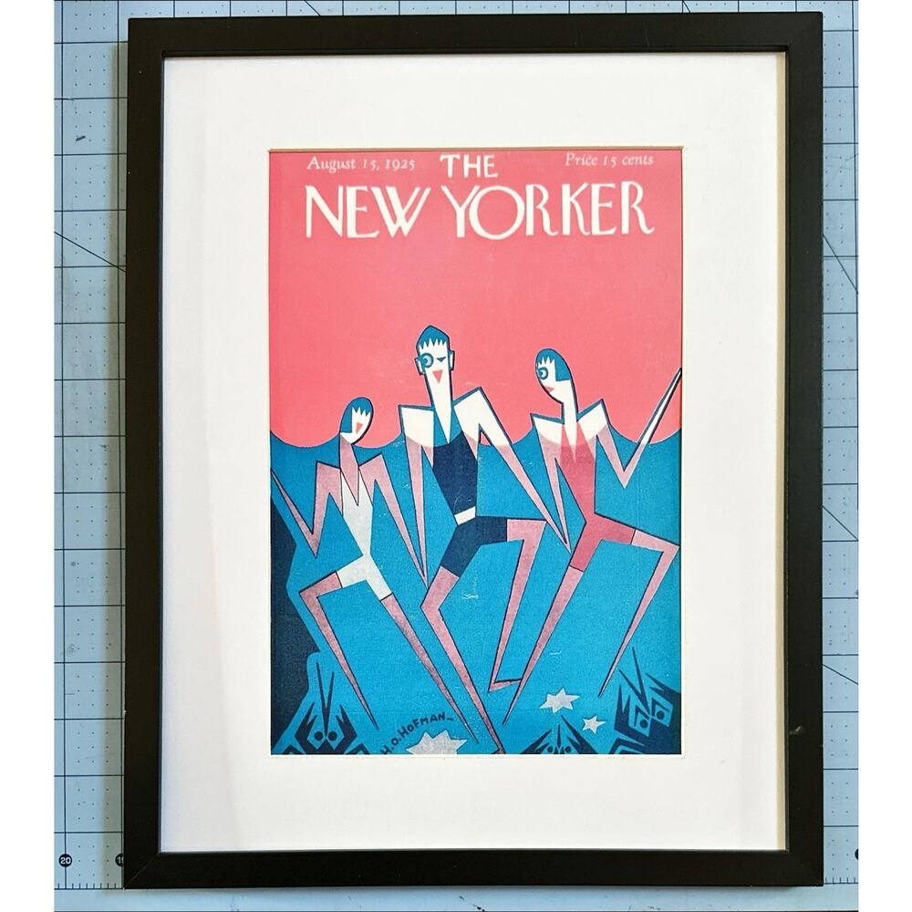 Framed 1925 The New Yorker Magazine August 15 Hofman Swimmers